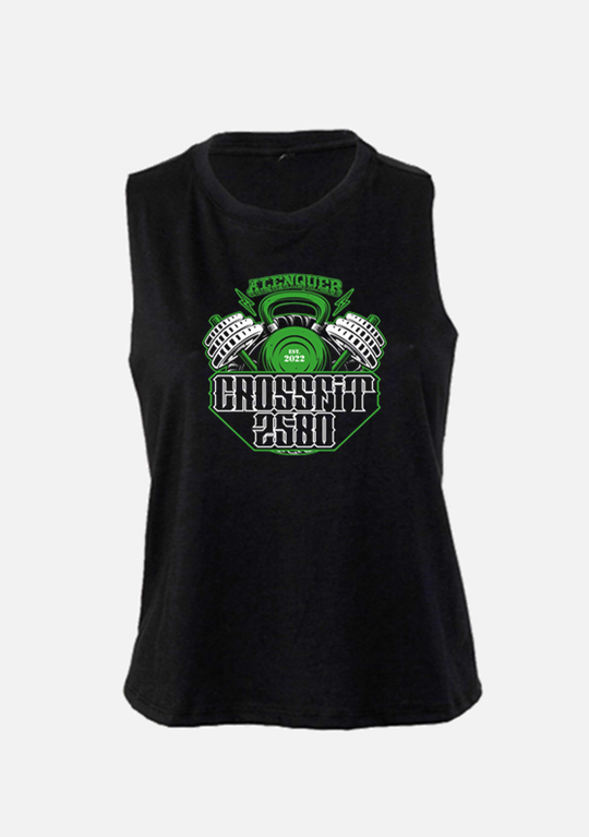 CROP TANK - CrossFit 2580 (Alenquer) - Black / Grey