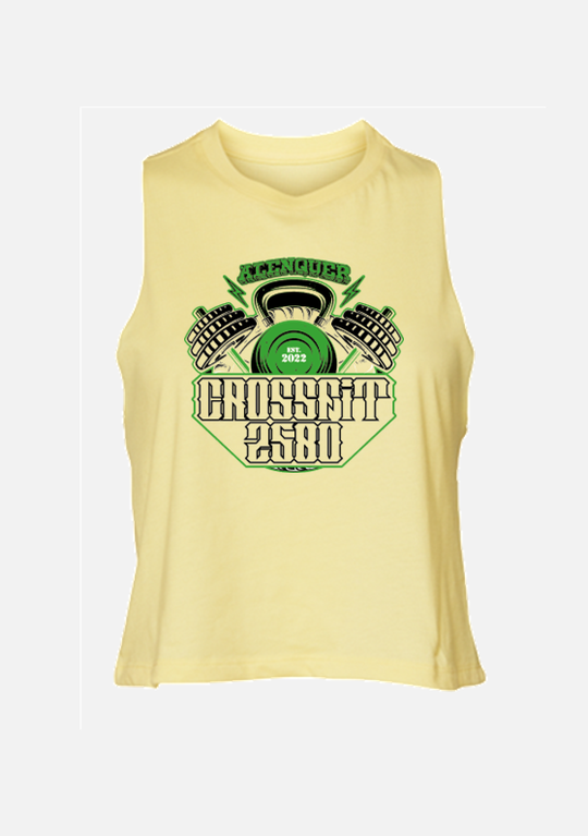 Crop Tank - CrossFit 2580 (Alenquer) - Negro | Camiseta sin mangas corta para mujer - CrossFit 2580 (Alenquer) - Negro