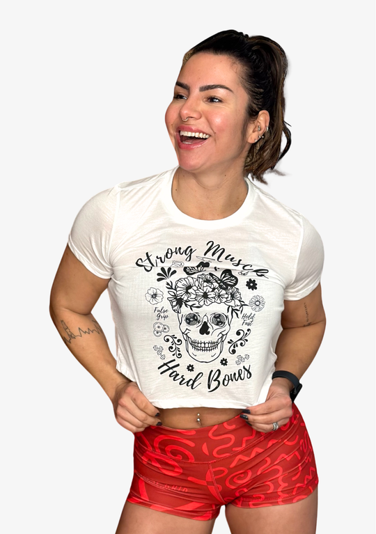 Crop T-Shirt STRONG MUSCLES White