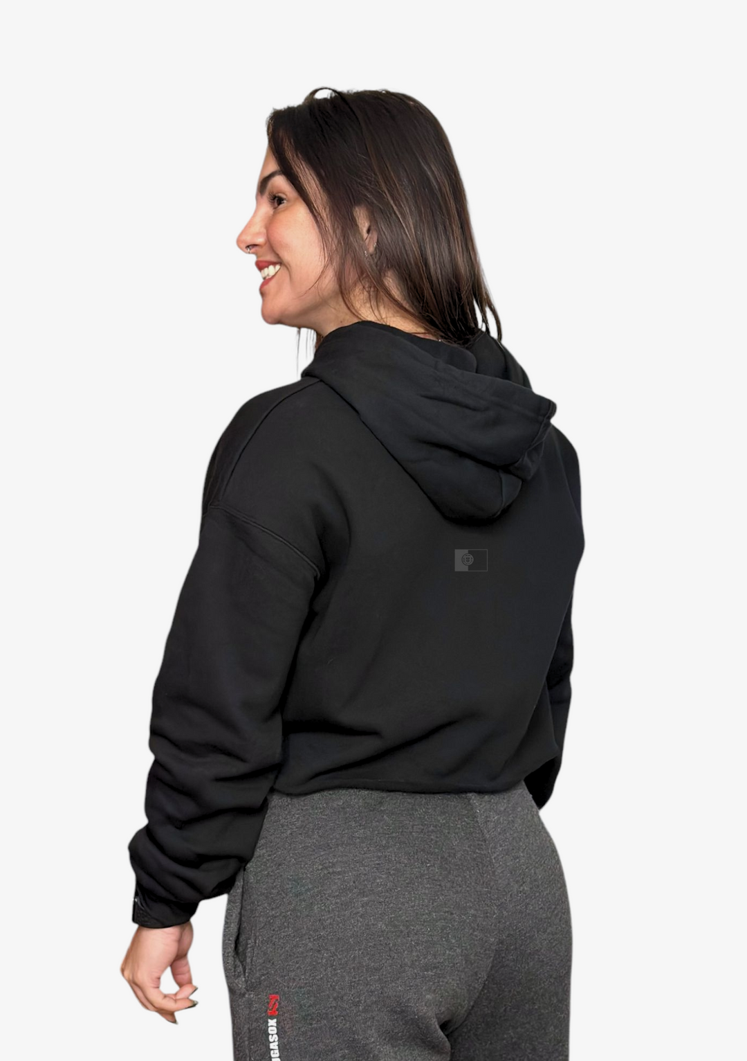 Oversize Core CROP HOODIE - Preto