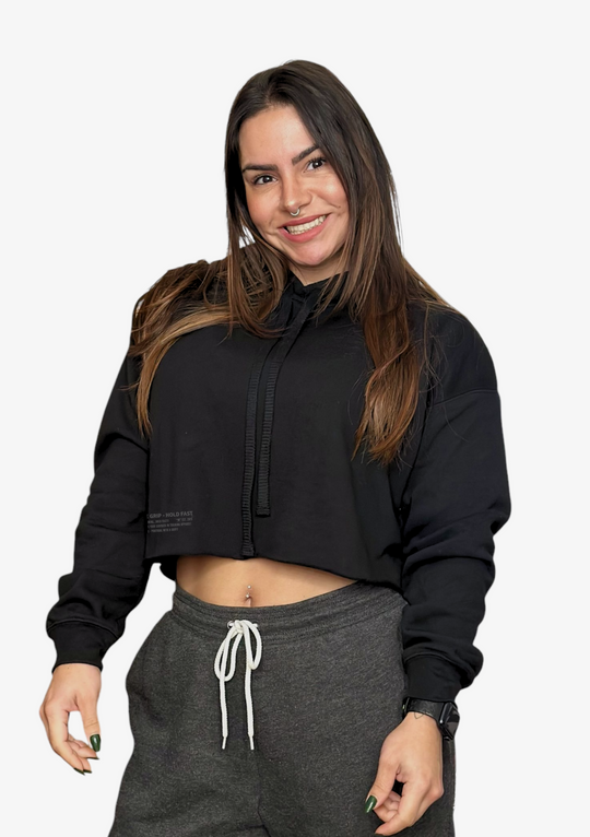 Oversize Core CROP HOODIE - Preto