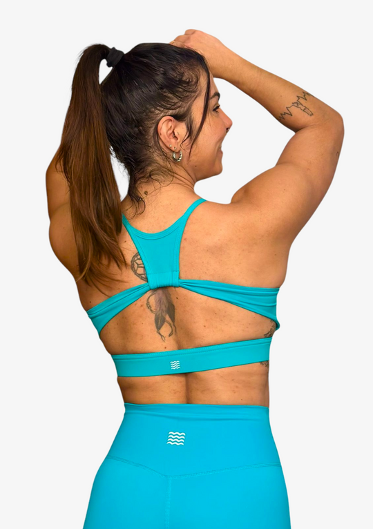 WAVE Galaxy Sport Bra - Aqua blue