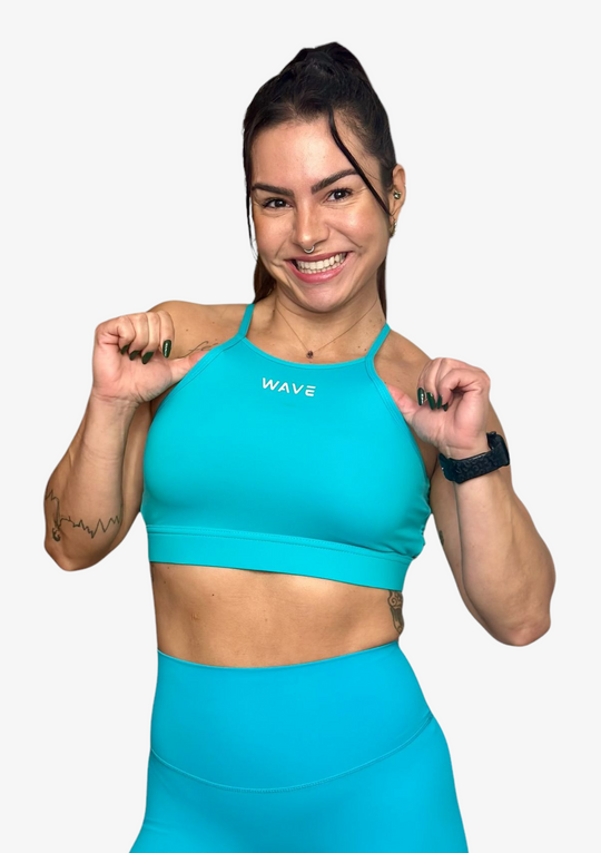 WAVE Galaxy Sport Bra - Aqua blue