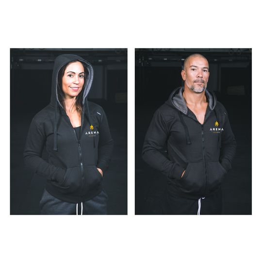 Unisex Jackets Black- Arena Prime Box | Black Unisex Zip-Up hoodies-Arena Prime Box