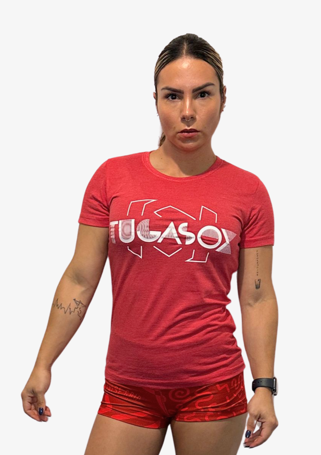 Camiseta ELITE Rojo Jaspeado Mujer