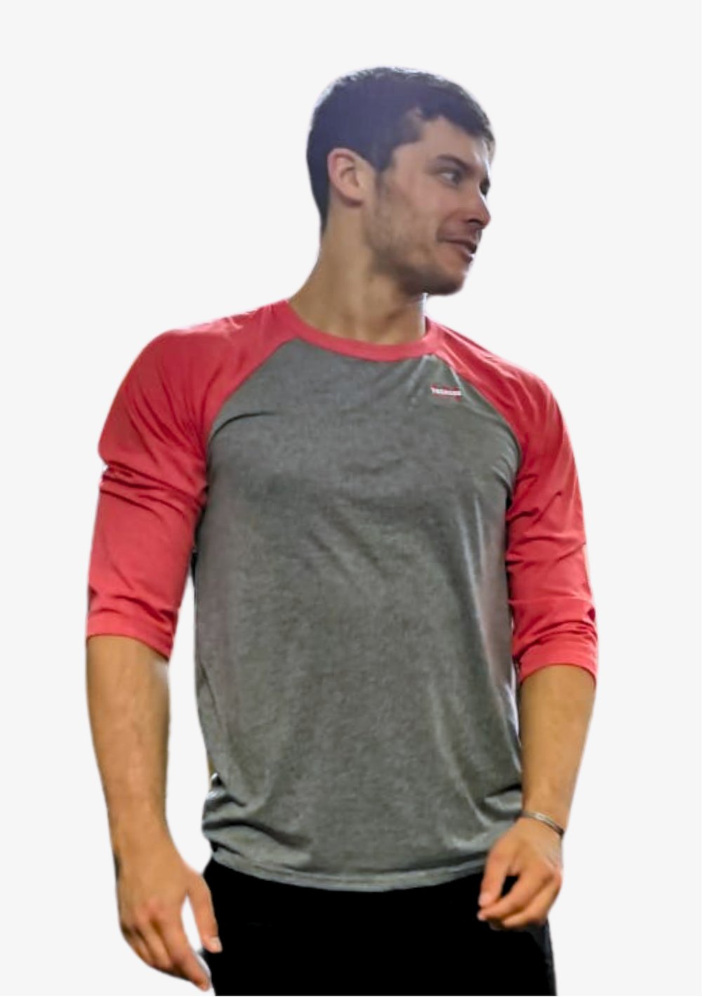 3/4 Sleeve T-Shirt RED/GREY