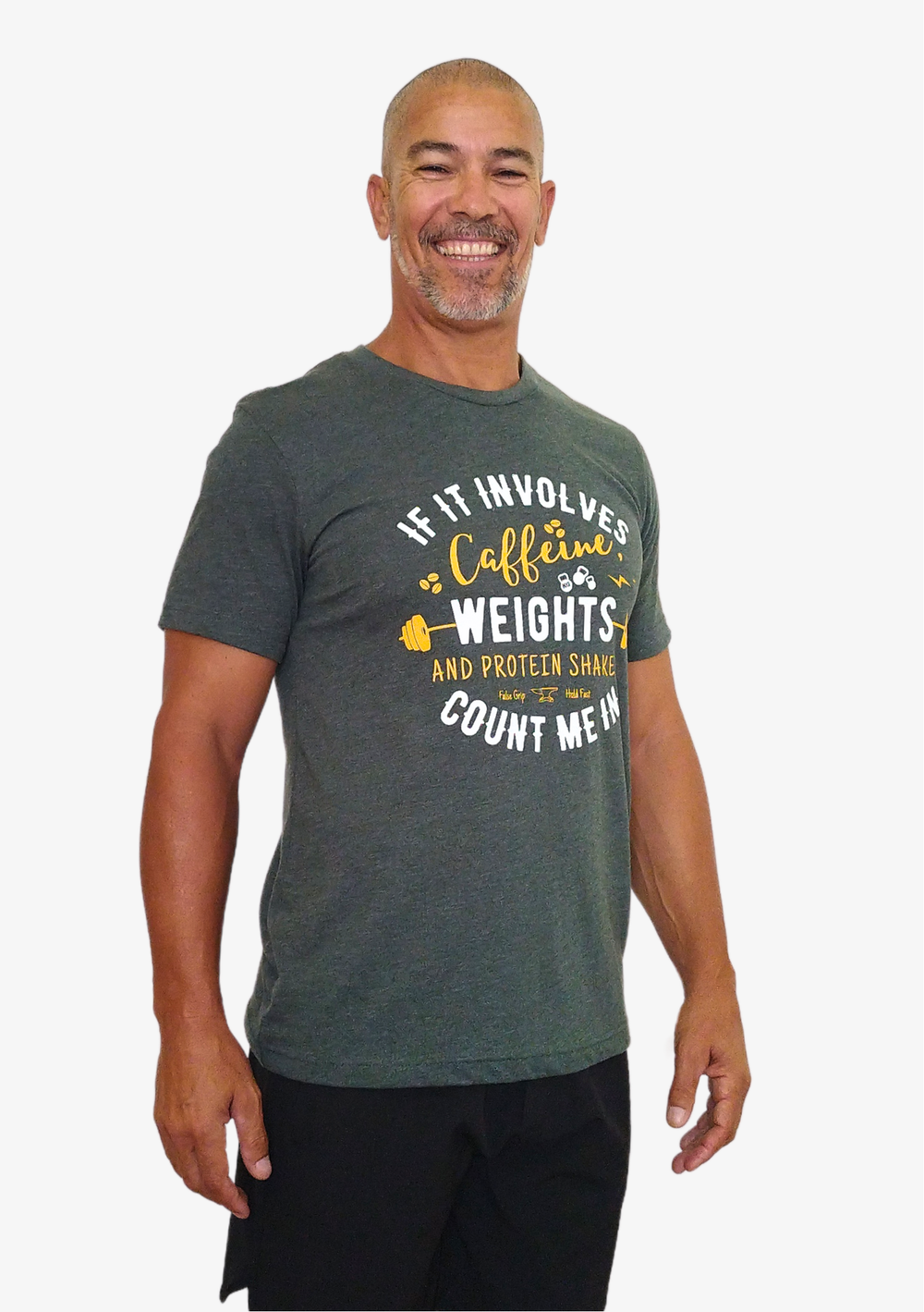 T-Shirt Masculina WEIGHTS & PROTEIN SHAKES