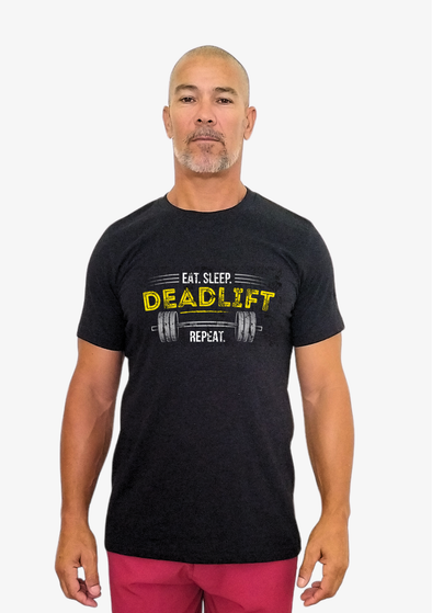 T-Shirt Masculina EAT, SLEEP, DEADLIFT, REPEAT