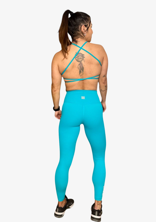 Wave Leggings - Aqua Blue