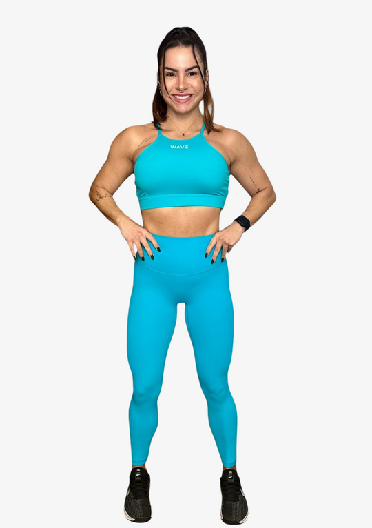 Wave Leggings - Aqua Blue