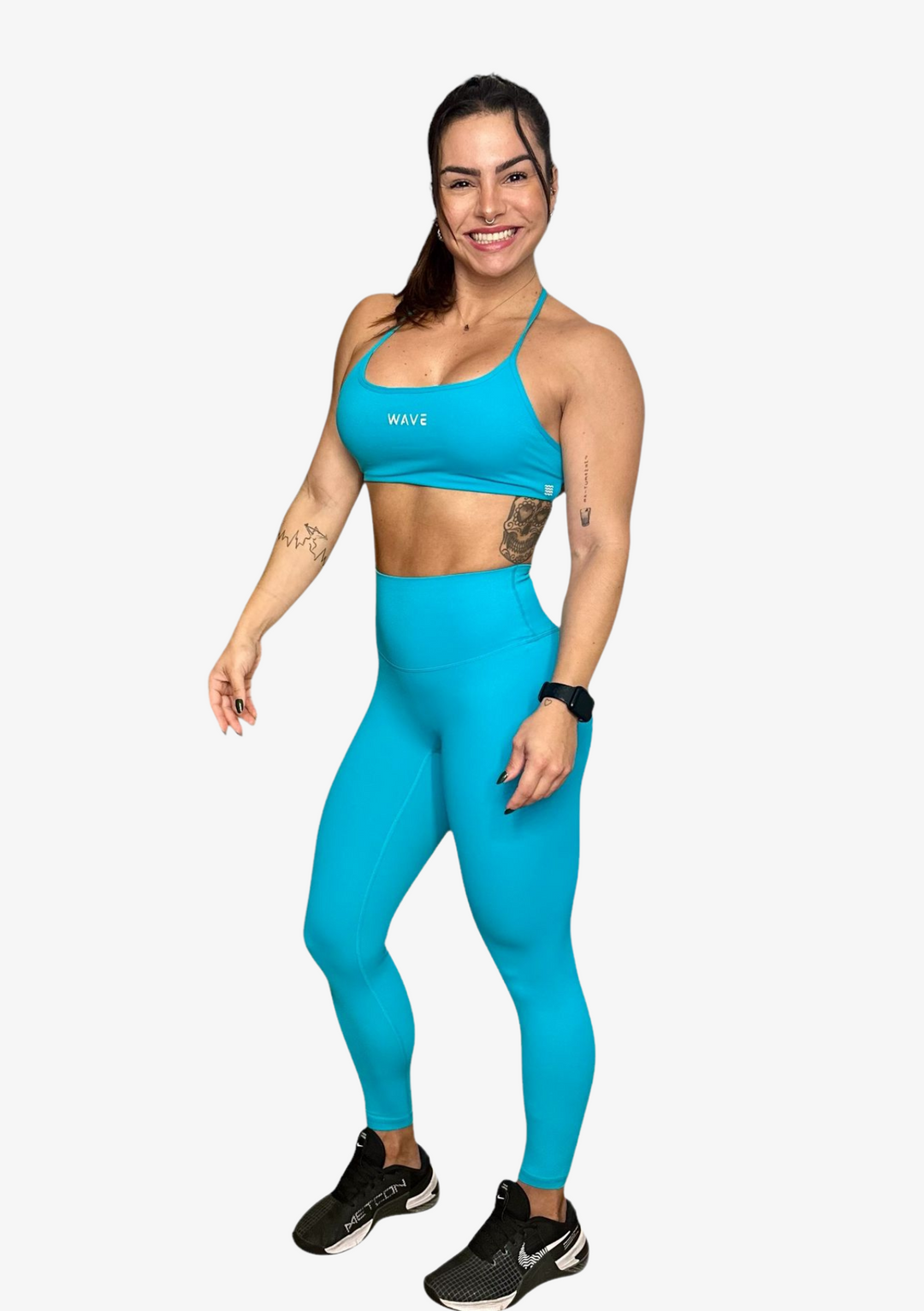 Wave Leggings - Aqua Blue