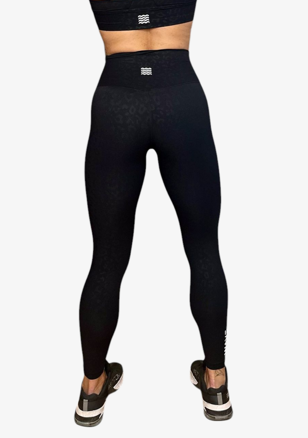 Wave Leggings - Black Leopard