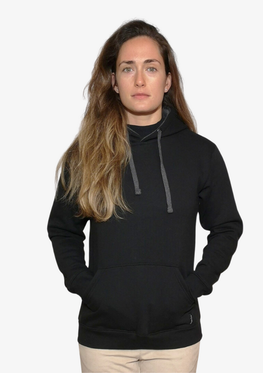 SUDADERA CON CAPUCHA unisex Negro azabache