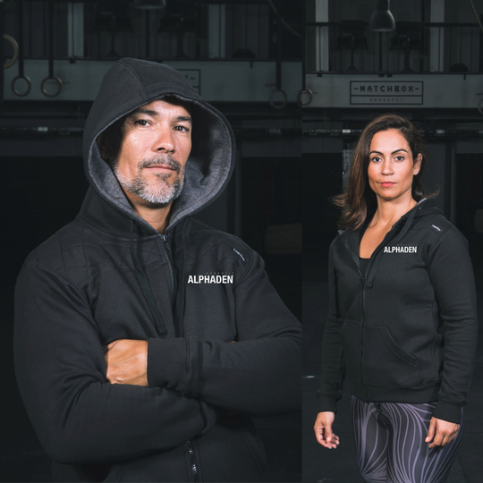 Casacos Unissexo Black- CrossFit Alphaden | Black Unisex Zip-Up hoodies-CrossFit Alphaden