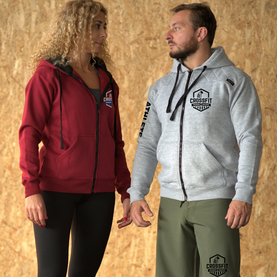 Unisex Jackets - D. Red CrossFit Parque das Nações | Unisex Full zipper hoodies - CrossFit PDN