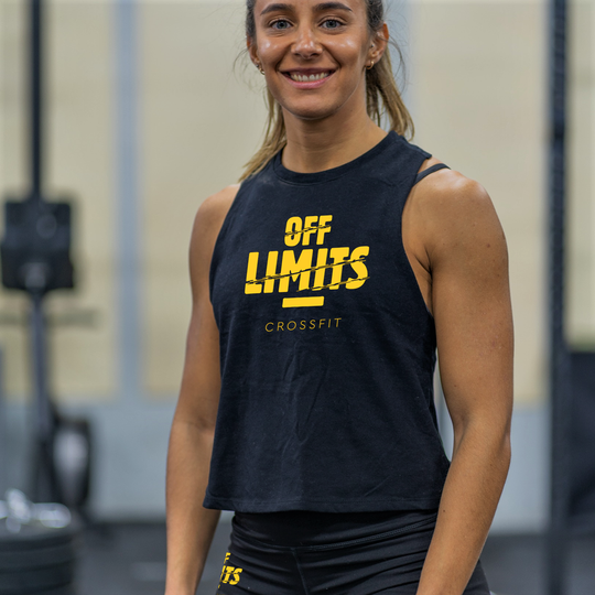 Camiseta sin mangas corta con espalda cruzada - CrossFit fuera de límites | Camisetas sin mangas cortas para mujer - Off Limits CrossFit