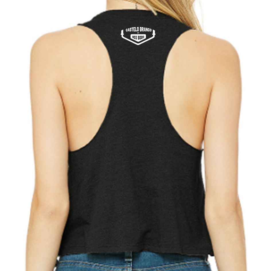 Racerback Crop Tank Black- CrossFit Castelo Branco | Ladies Crop Tanks Black - CrossFit Castelo Branco