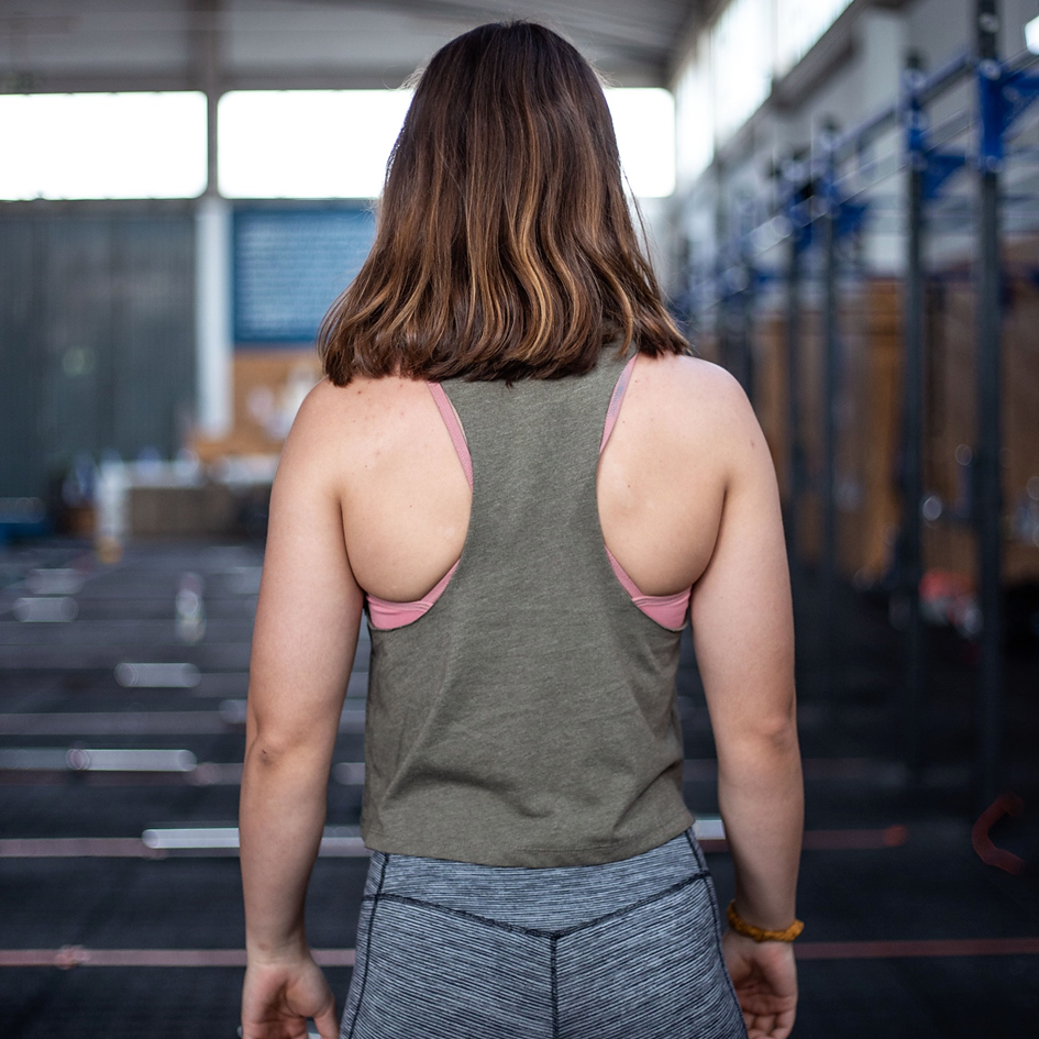 Crop Tank - CrossFit Alphaden - OLIVE GREEN | Ladies Crop Tanks - CrossFit Alphaden - OLIVE GREEN