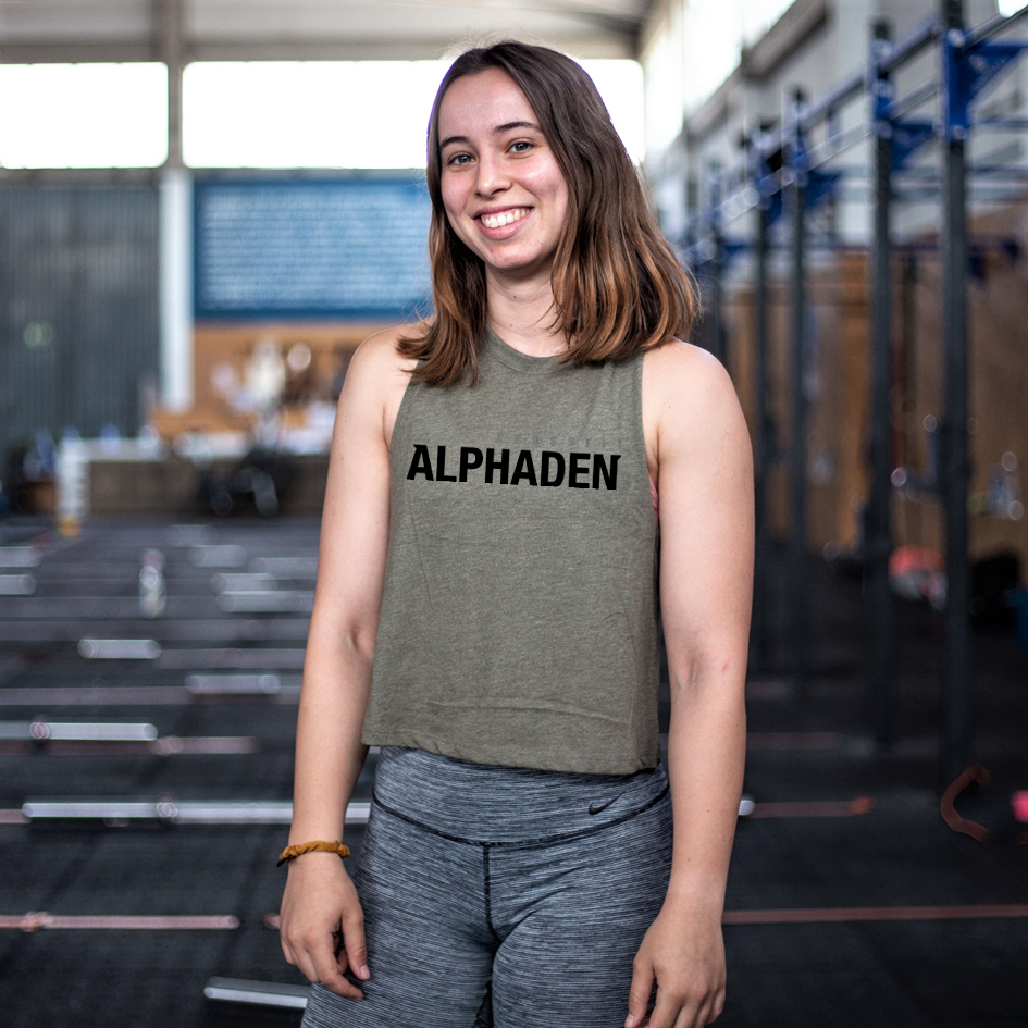 Crop Tank - CrossFit Alphaden - OLIVE GREEN | Ladies Crop Tanks - CrossFit Alphaden - OLIVE GREEN