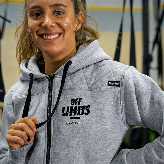 Chaquetas unisex - Gris - Off Limits CrossFit | Sudaderas con capucha unisex con cremallera- Gris- Off Limits CrossFit