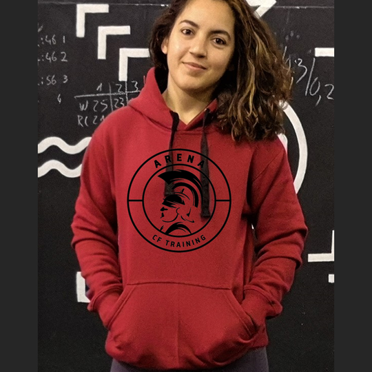 Sudadera con capucha unisex D. Roja CrossFit Arena (Braga) | D. Sudadera con capucha unisex roja - CrossFit Arena (Braga)