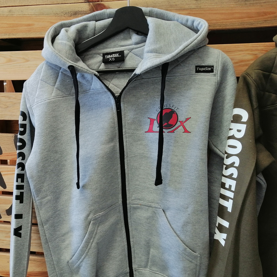 Chaquetas unisex - L. Gris CrossFit LX | Sudaderas con capucha unisex con cremallera completa - L. Gris - CrossFit LX