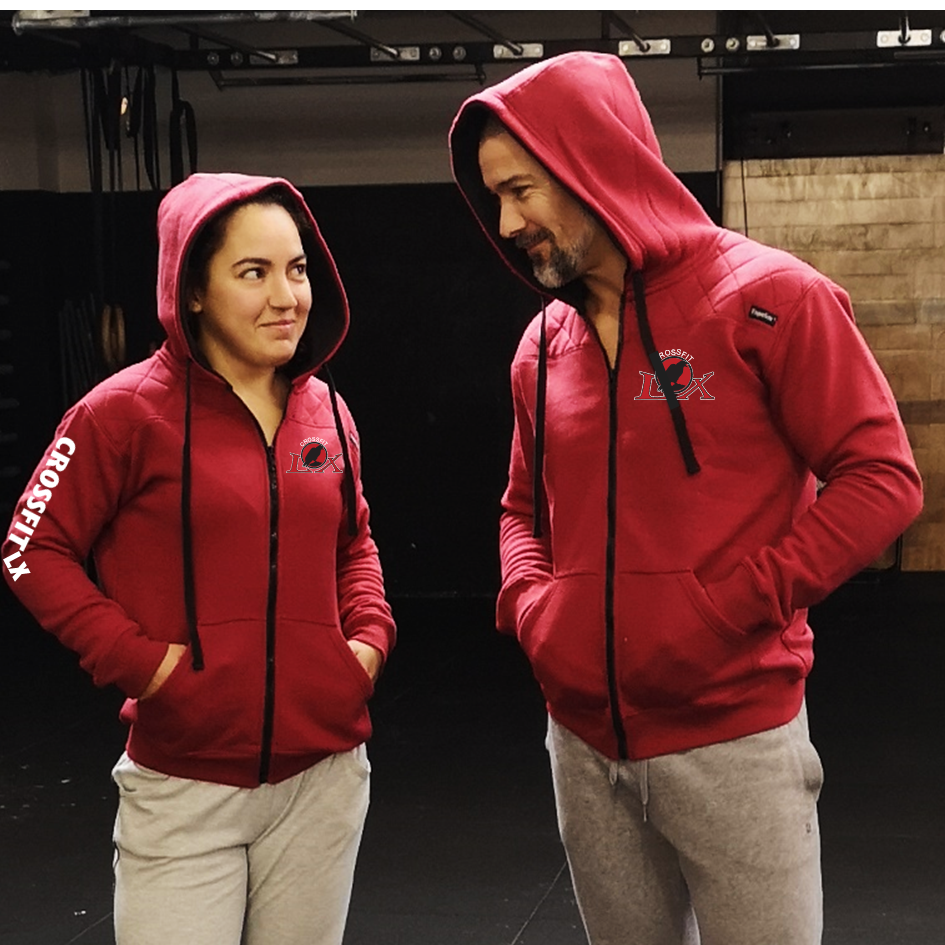 Chaquetas unisex - D. Rojo CrossFit LX | Sudaderas con capucha unisex con cremallera completa - D. Rojo - CrossFit LX