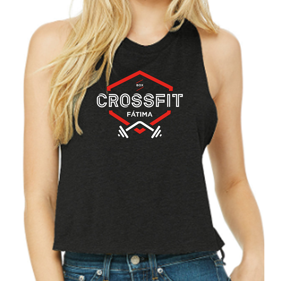 Camiseta sin mangas con espalda cruzada - CrossFit Fátima | Camisetas Sin Mangas Crop Mujer - CrossFit Fátima