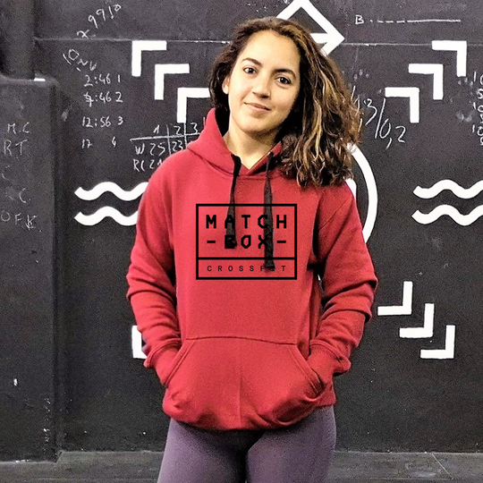 Pullover Hoodie Unisex D. Red MatchBox CrossFit | D. Red Unisex Pullover Hoodie - MatchBox CrossFit